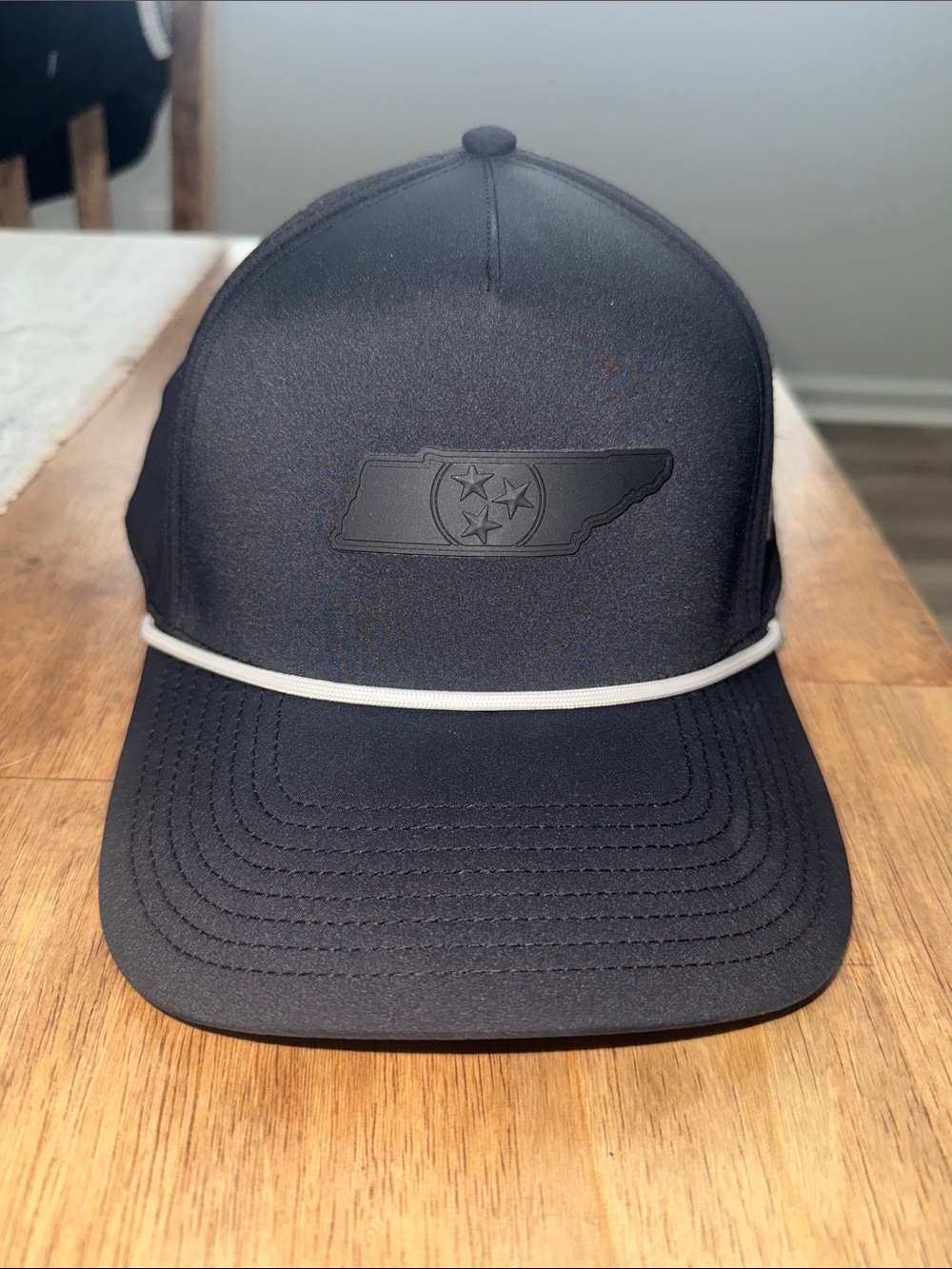 Branded Bills- Black Tennessee Tristar Rope-Accent Trucker Hat